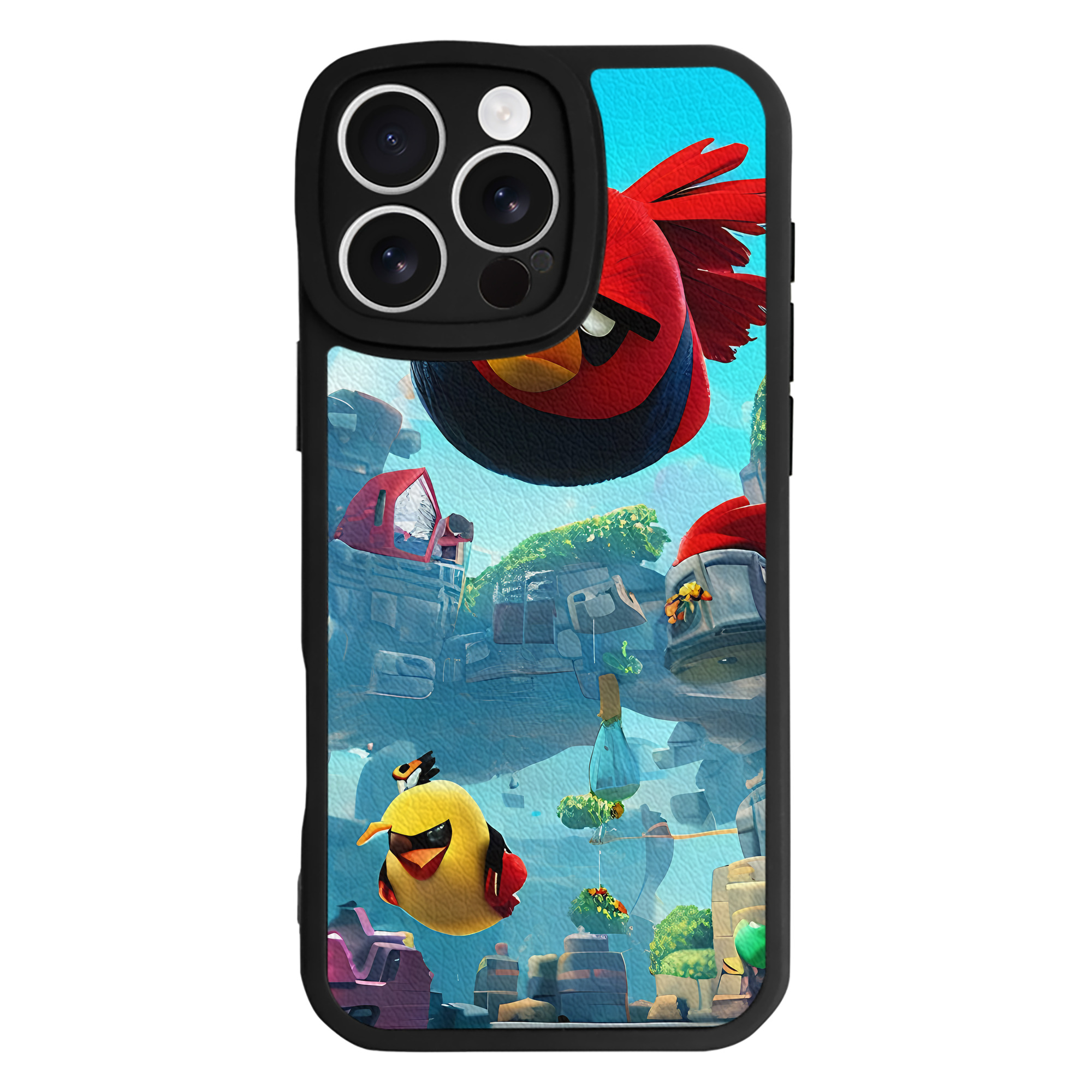 （画像用） Angry Birds アングリーバード 【iPhone 16シリーズ対応】シリコンスマホケース（レザー調） 材質：シリコン